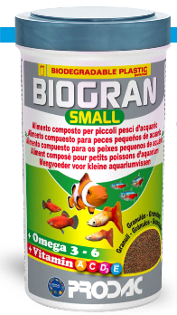 PRODAC BIOGRAN SMALL smulkios granulės žuvims 250ml 130g