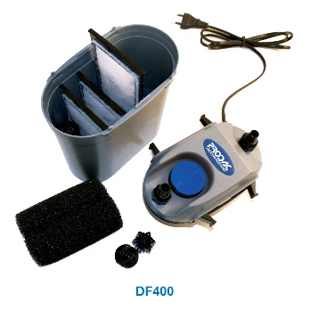 Prodac DF400 išorinis filtras 20-50L akvariumui, be UV lempos 6,7W 400L/val