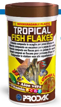 Prodac Tropical Fish Flakes dribsniai visų rūšių tropinėms žuvims 1200ml 200g