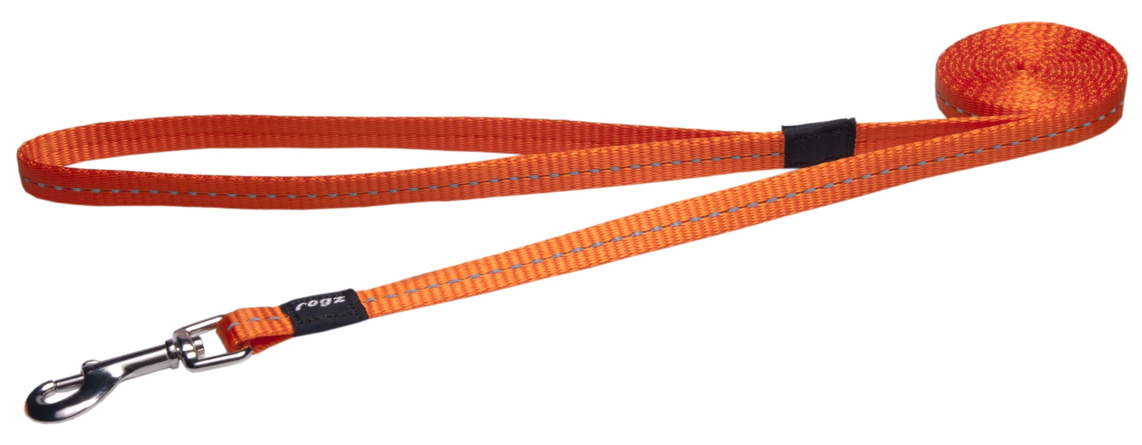 Rogz pavadėlis atšvaitas šuniui Reflective HL14D Oranžinis (plotis 1,1cm; ilgis 180cm)