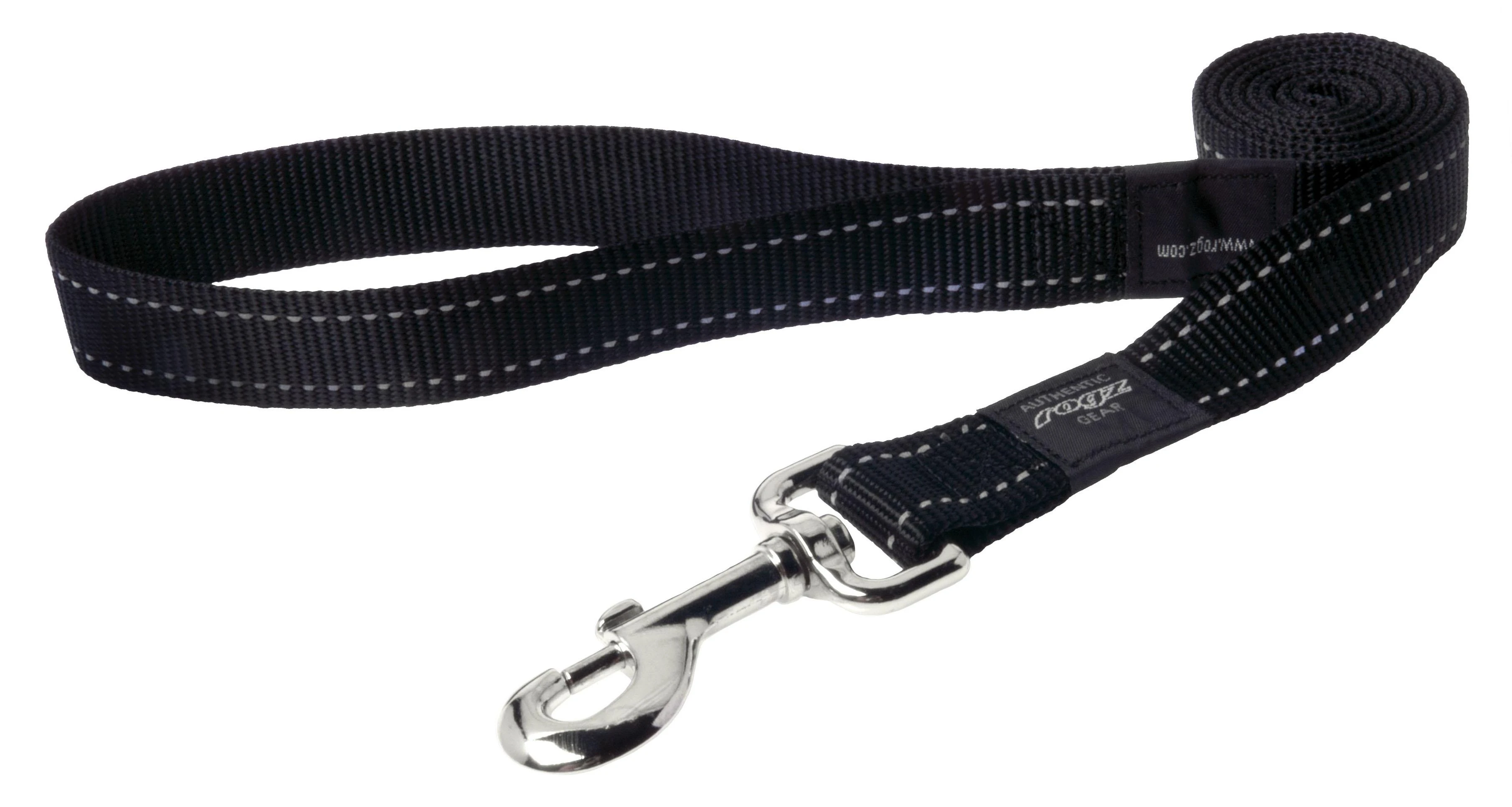 Rogz pavadėlis atšvaitas šuniui Reflective HL05A Juodas (plotis 2,5cm; ilgis 120cm)