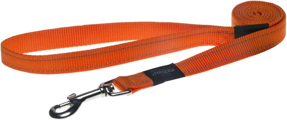Rogz pavadėlis atšvaitas šuniui Reflective HL06D Oranžinis (plotis 2cm; ilgis 140cm)
