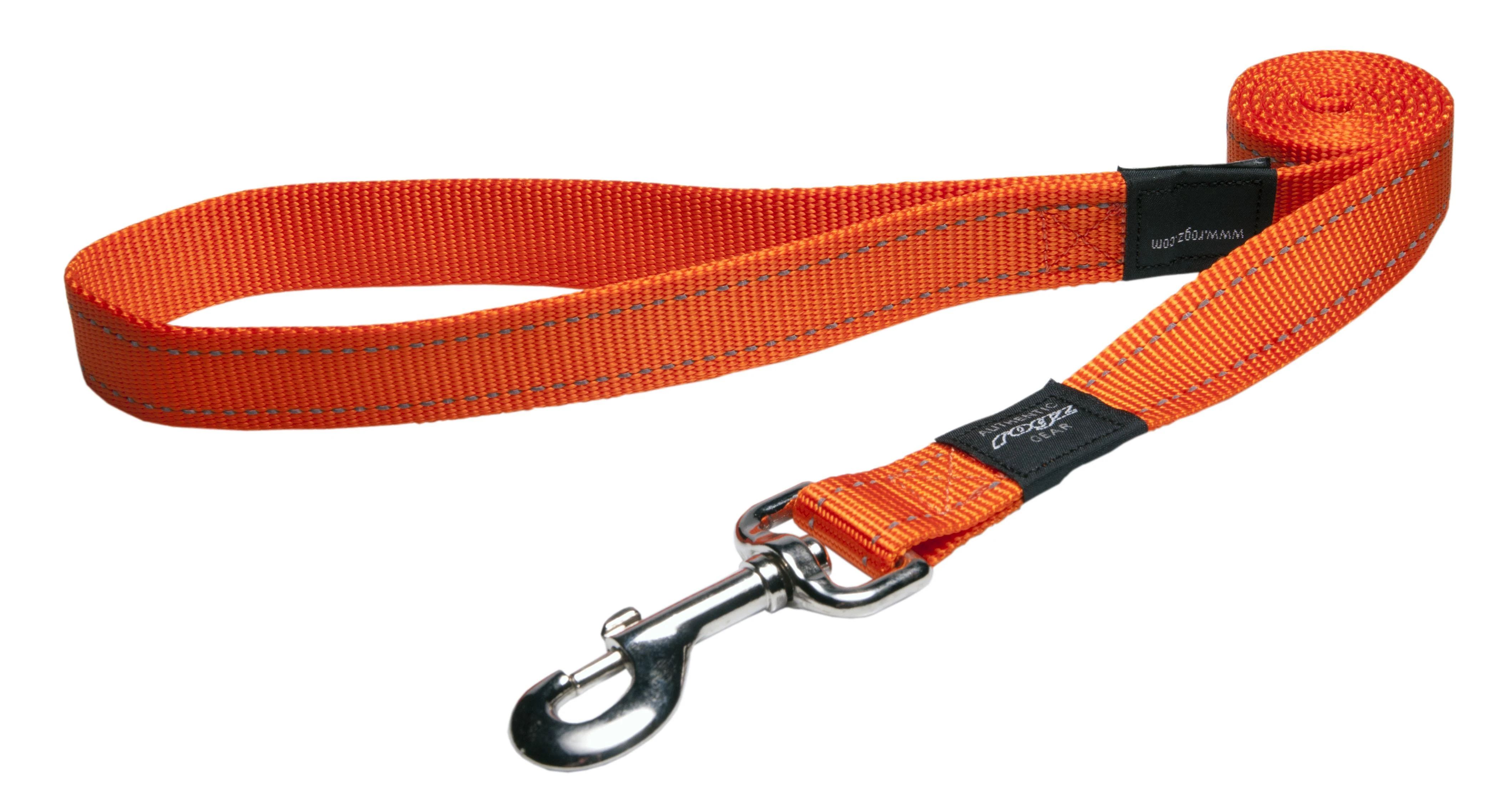 Rogz pavadėlis atšvaitas šuniui Reflective HL06D Oranžinis (plotis 2cm; ilgis 140cm)
