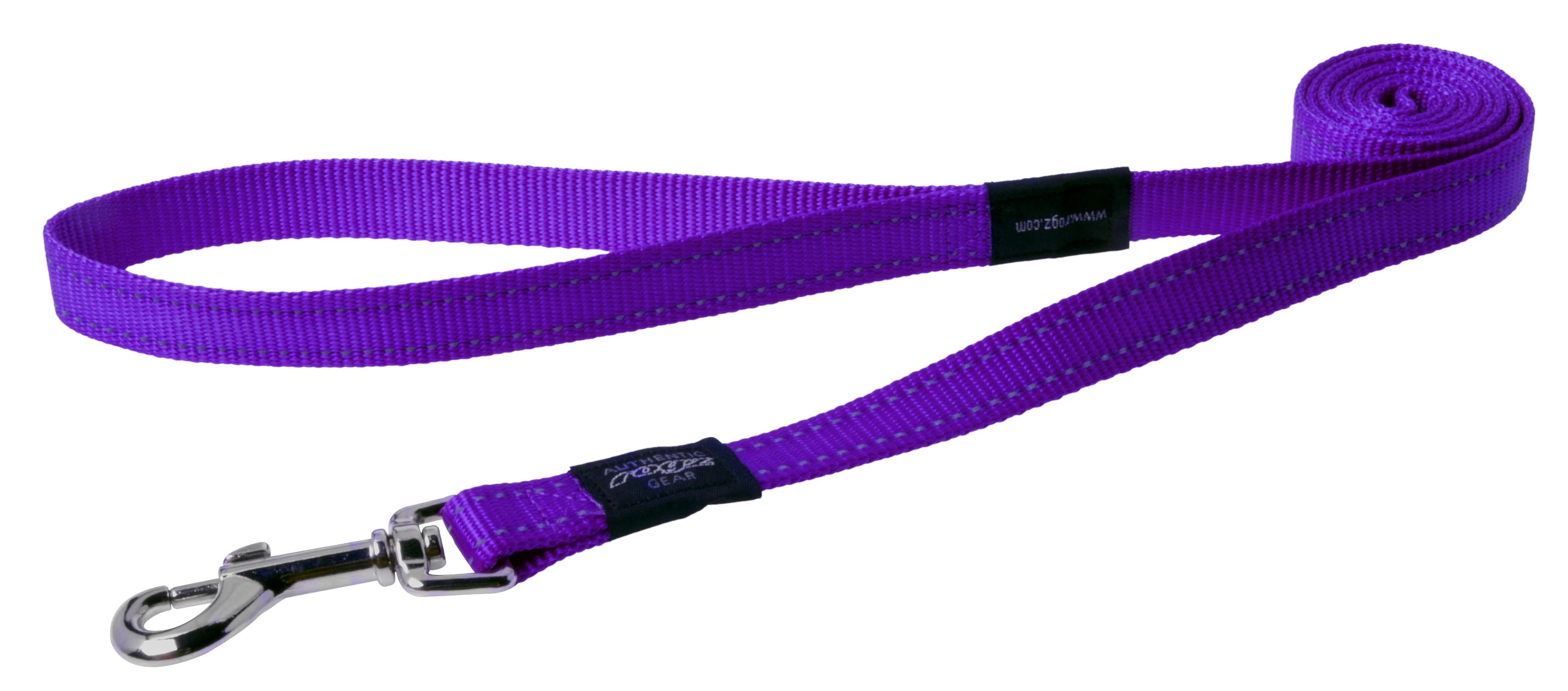 Rogz pavadėlis atšvaitas šuniui Reflective HL11E Bordo (plotis 1,6cm; ilgis 140cm)