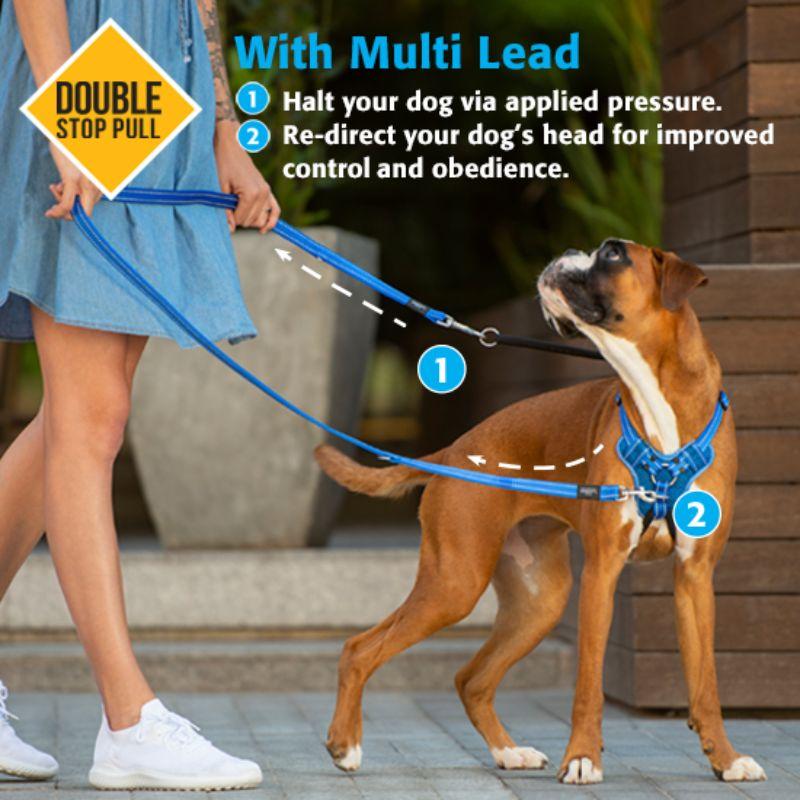 Rogz Stop Pull Harness raudonos petnešos 60-100cm