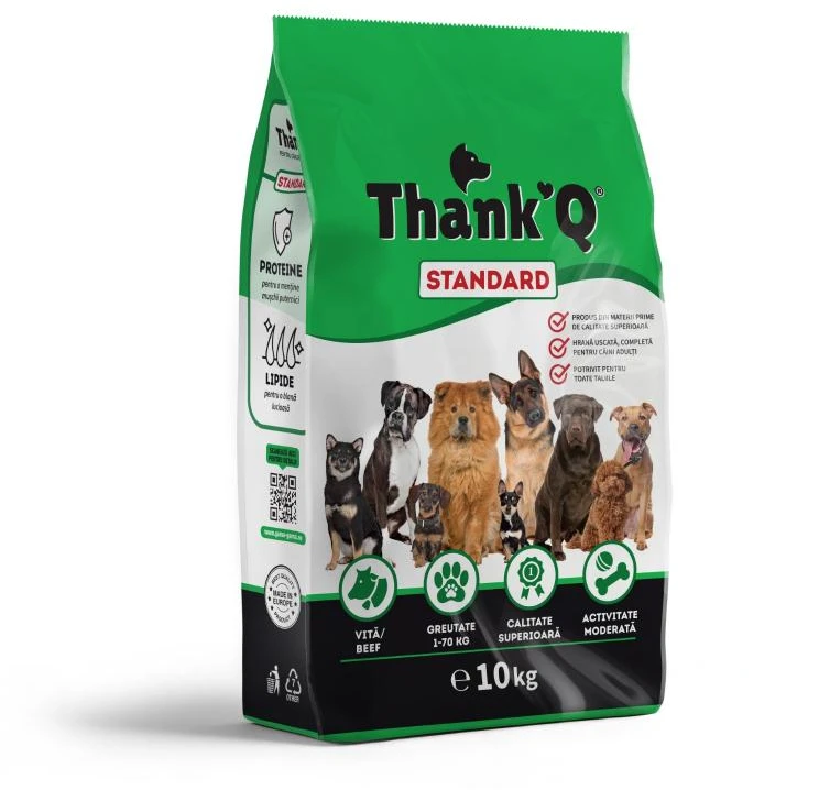 Hurtownia Karm Šunų Maistas - THANK'Q Standartinis Jautiena 10kg Be Glitimo 18% Baltymų 7% Riebalų