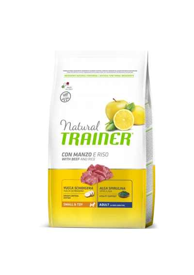 Trainer Natural Adult Mini sausas maistas su jautiena ir ryžiais šunims 800g