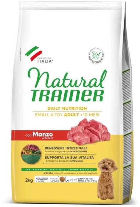 Trainer Natural Adult Mini sausas maistas su jautiena ir ryžiais šunims 2kg