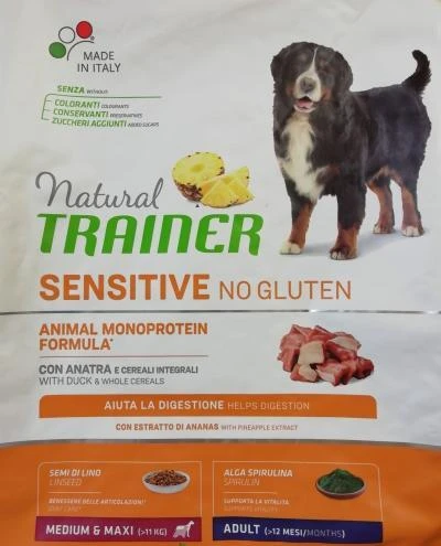 Natural Trainer ADULT DOG SENSITIVE be gliuteno Medium/Maxi su antiena 3kg