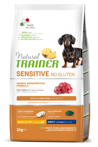 Natural Trainer ADULT DOG SENSITIVE be gliuteno MINI su ėriena 2kg