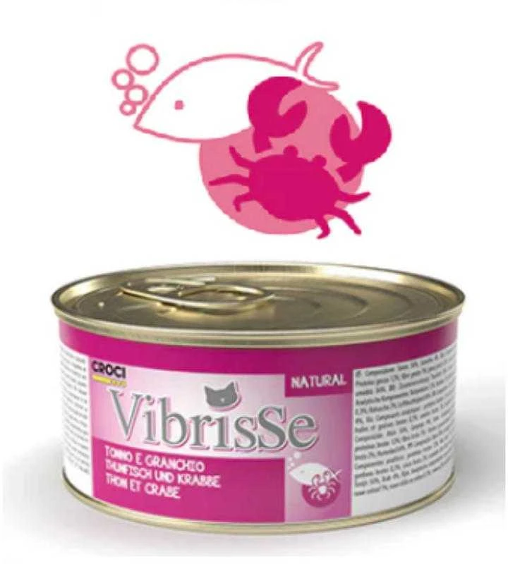 VIBRISSE kons. katėms tunas su krabais 70g 12vnt