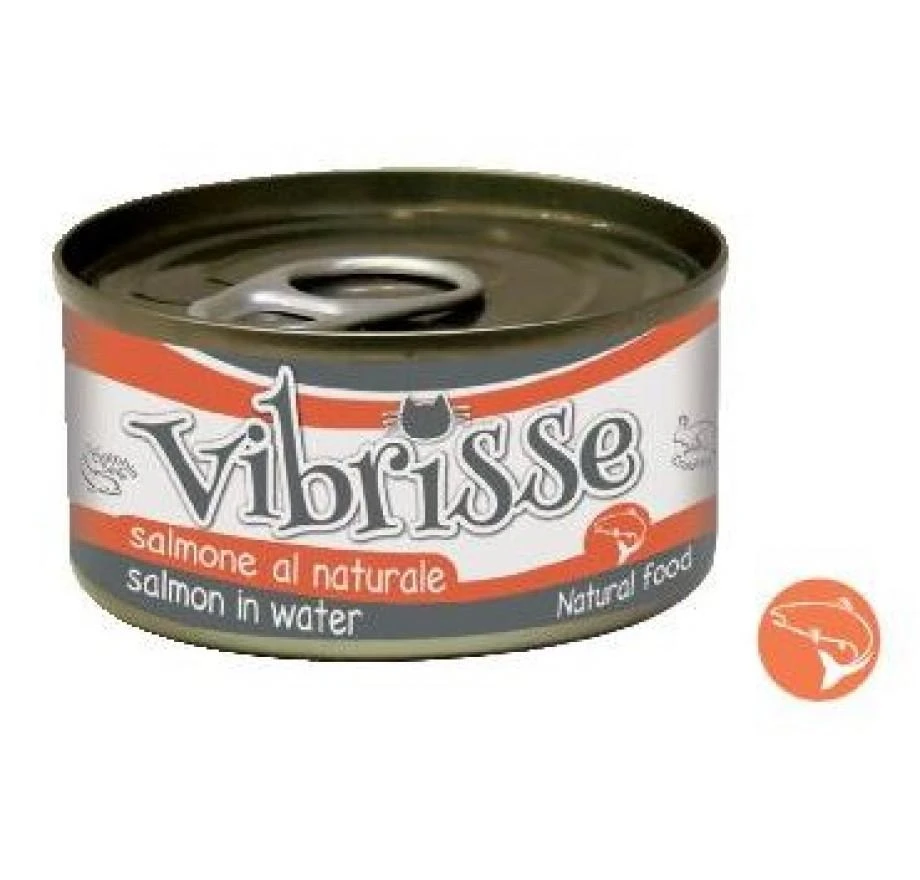 VIBRISSE konservai katėms su lašiša 70g 12vnt