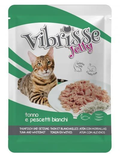 VIBRISSE konservai katėms su tunu ir mailiumi želatine 70g 1vnt (18)