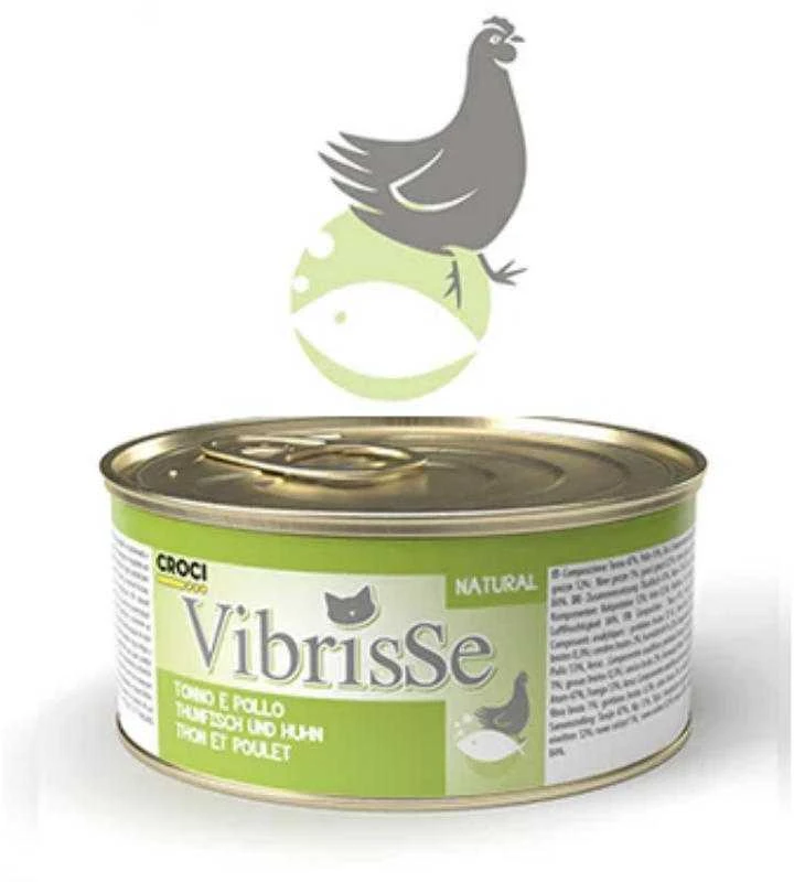 VIBRISSE konservai katėms su tunu ir vištiena 70g 12vnt