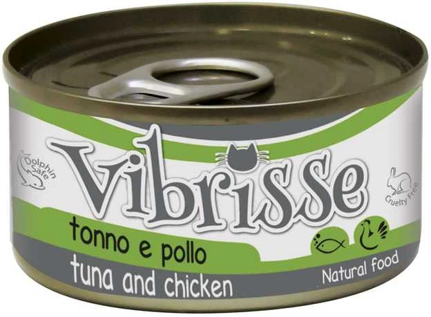 VIBRISSE konservai katėms su tunu ir vištiena 70g 12vnt