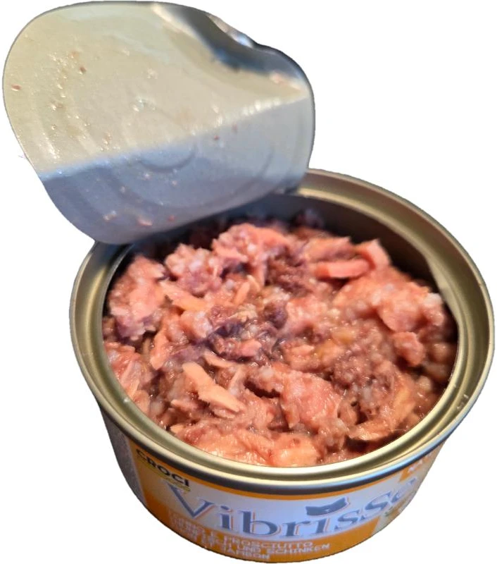 VIBRISSE konservai katėms tunas su džiovintu kumpiu 70g 1vnt (24)