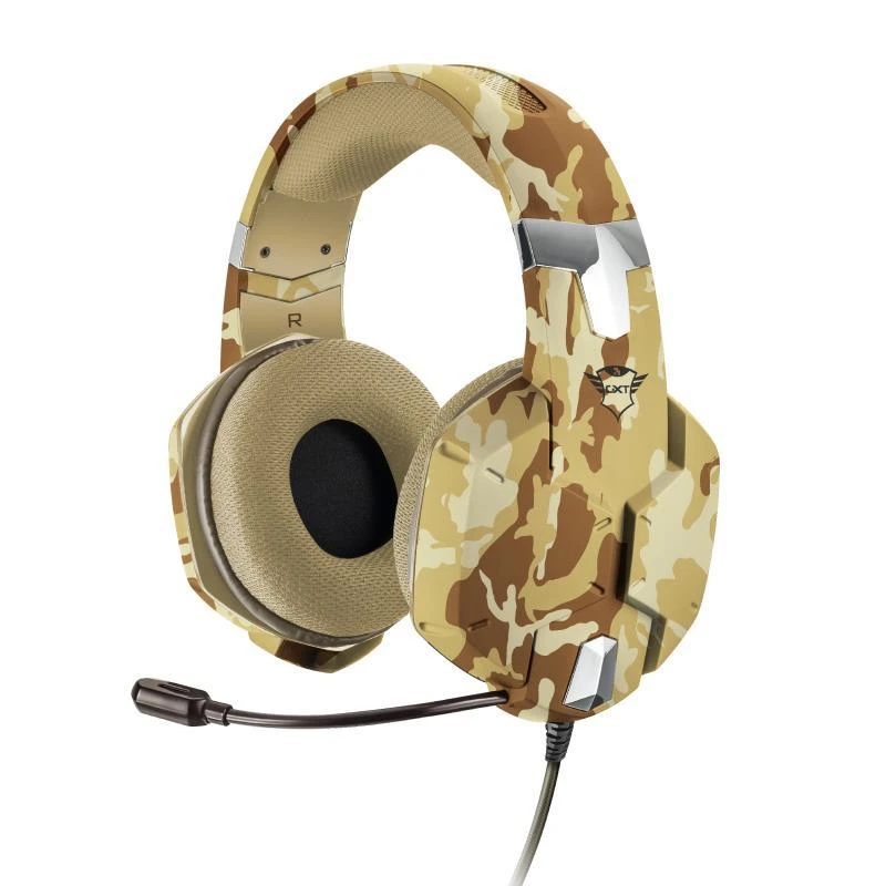 Žaidimų ausinės Trust GXT 322D Carus Desert Camo, Gelsvos, 22125