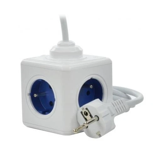 Allocacoc PowerCube Extended 4 lizdai 2x USB 1,5m malūnėlis