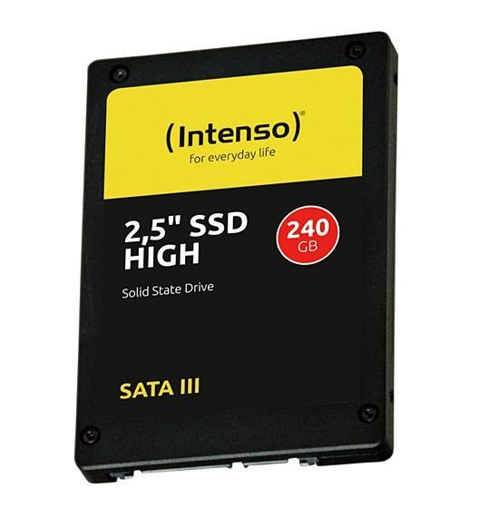 SSD Intenso 240GB SATA3 High 2,5'', 520/500MBs, Atsparus smūgiams, Mažos galios