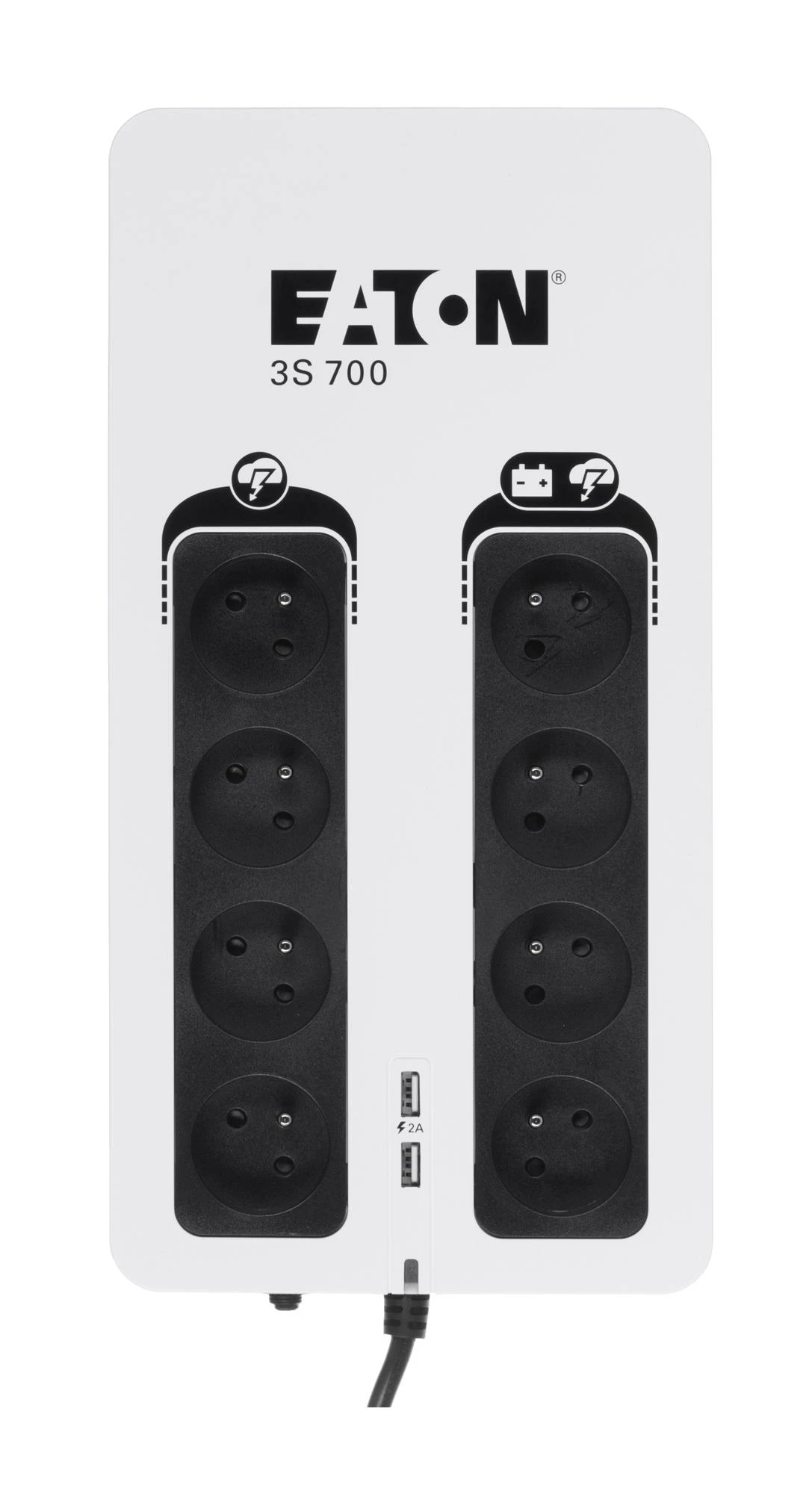 Apc Eaton 3S700F nepertraukiamo maitinimo resursai (UPS) Budėjimo režimas (neprisijungus) 700 VA 420 W 8 AC išvestis(ys / čių)