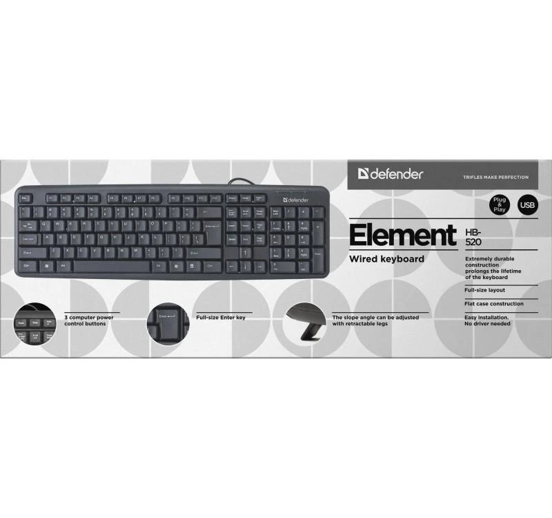Klaviatūra Defender Element HB-520 Juoda