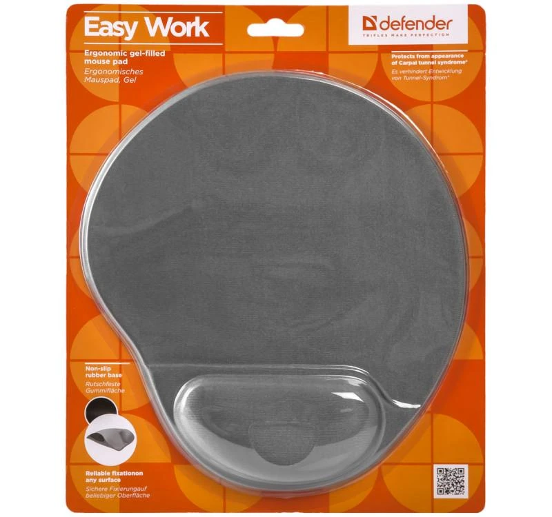Kilimėlis DEFENDER Pelė pad Easy Work pilkas, lycra, 260х225х5 mm