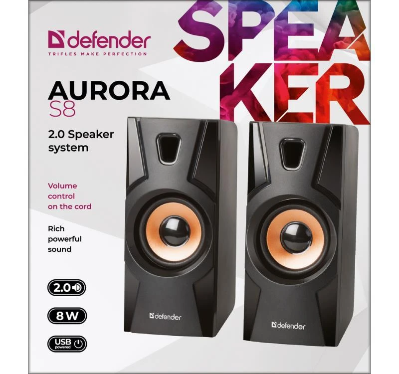 Kompiuterio kolonėlės Garsiakalbiai - Defender Aurora S8 2.0 8W USB