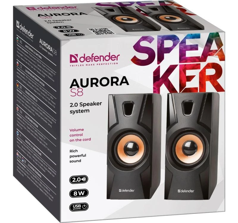 Kompiuterio kolonėlės Garsiakalbiai - Defender Aurora S8 2.0 8W USB
