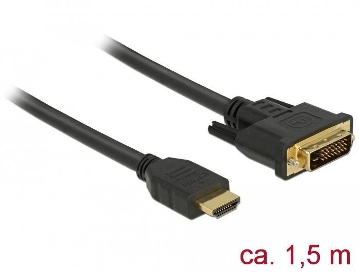 HDMI į DVI 24+1 kabelis su auksinėmis jungtimis