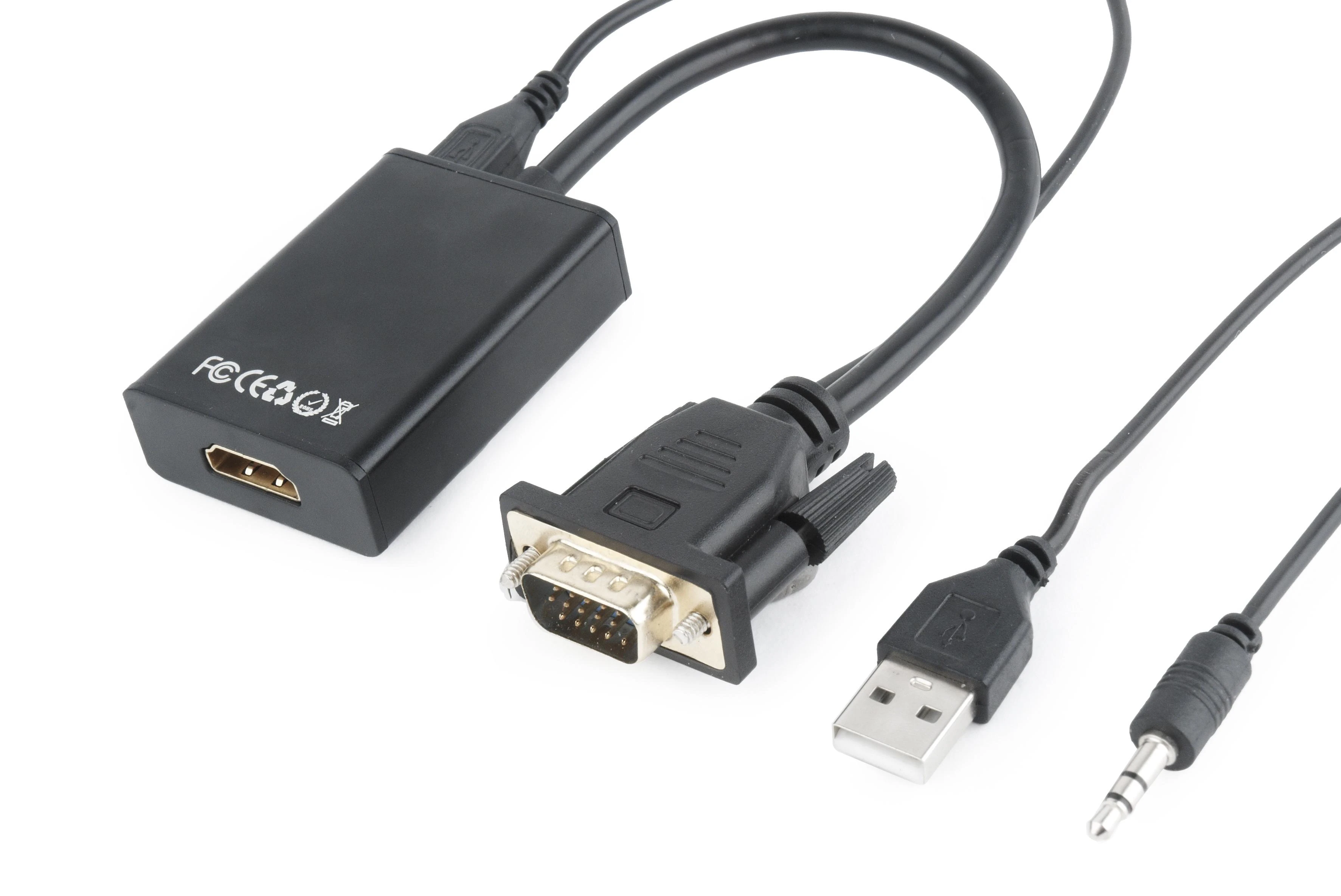 GEMBIRD A-VGA-HDMI-01 VGA į HDMI adapterio kabelis 0.15 m juodas blisteryje
