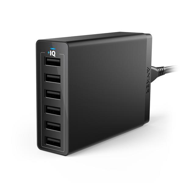 Telefono įkroviklis Anker PowerPort 6 USB Charger 60W 6 Port Black A2123