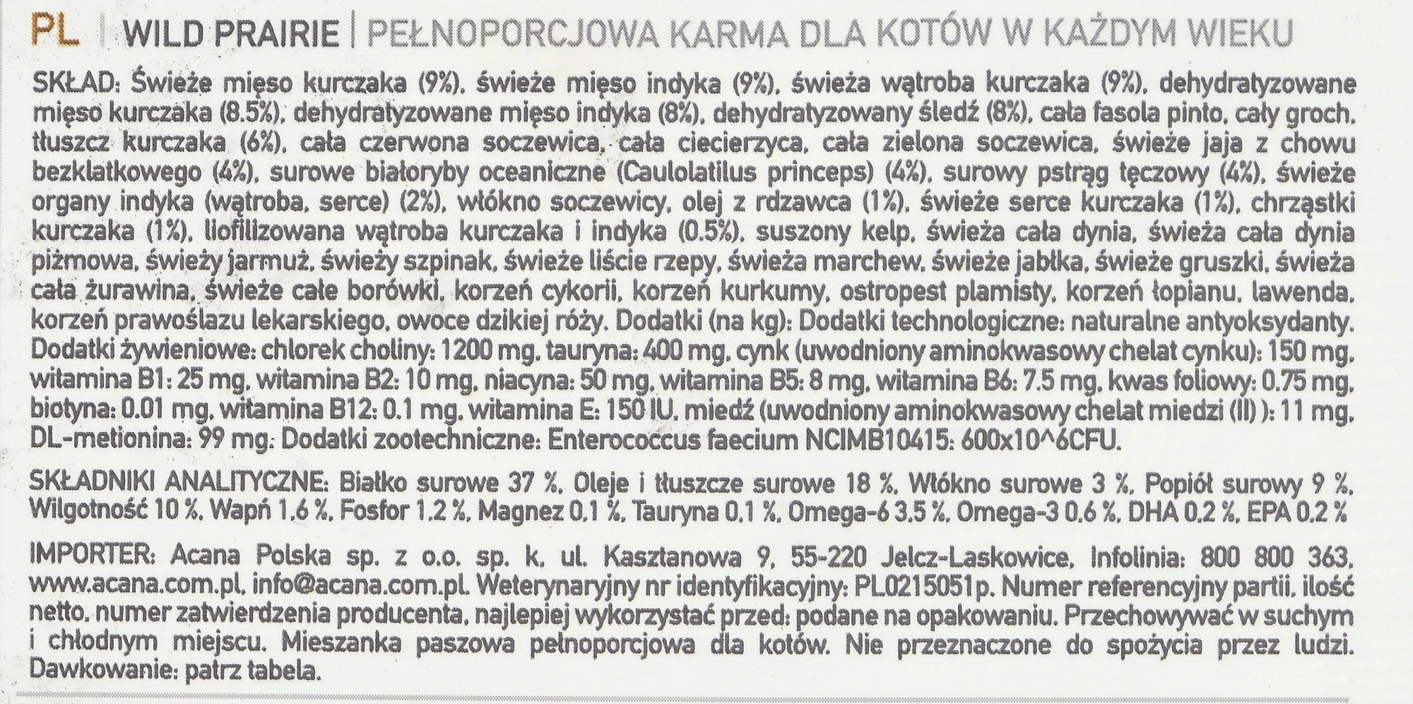 Acana Wild Prairie Cat sausas maistas katėms, 340g