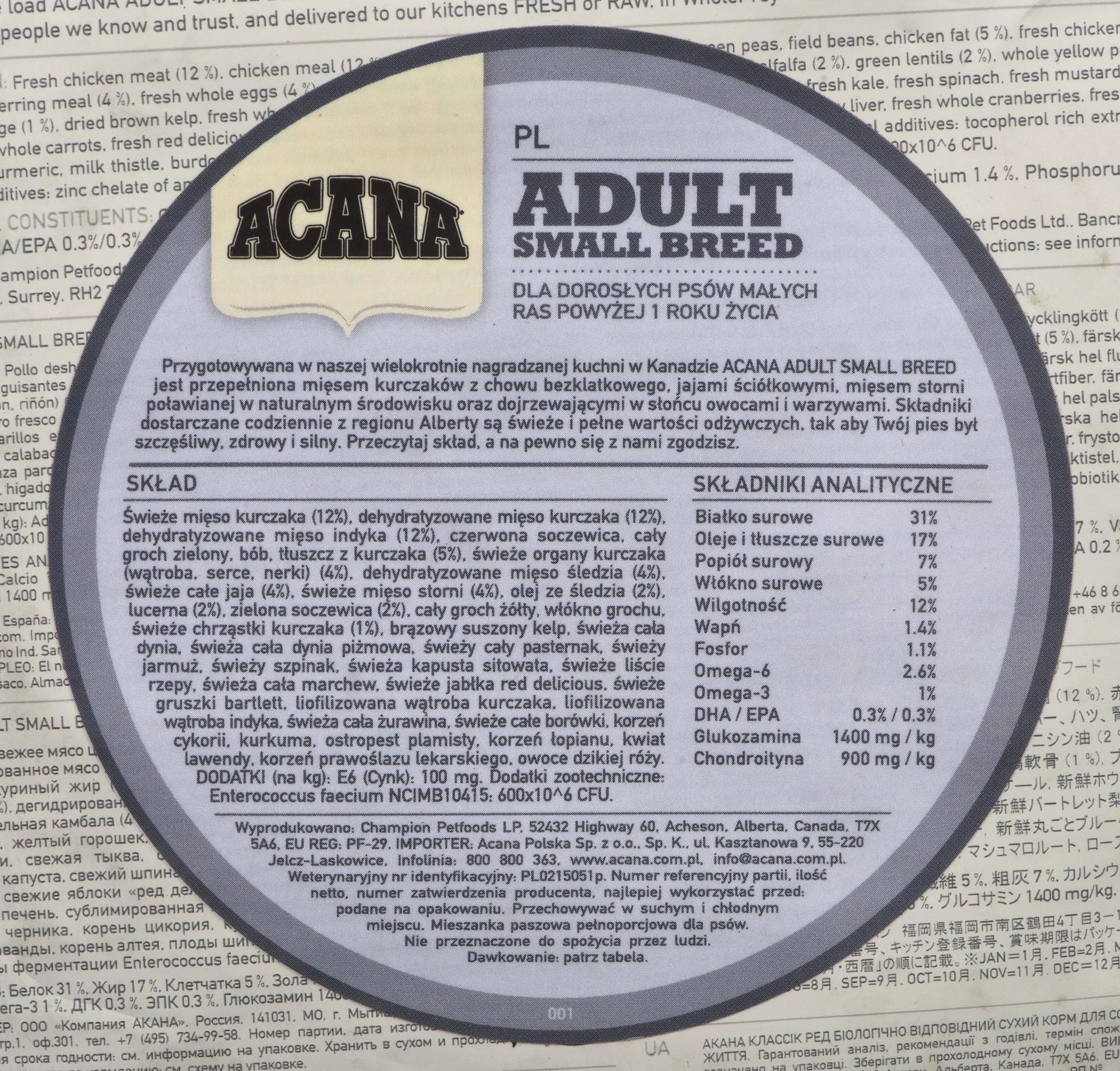 Acana Adult mažos veislės 340g