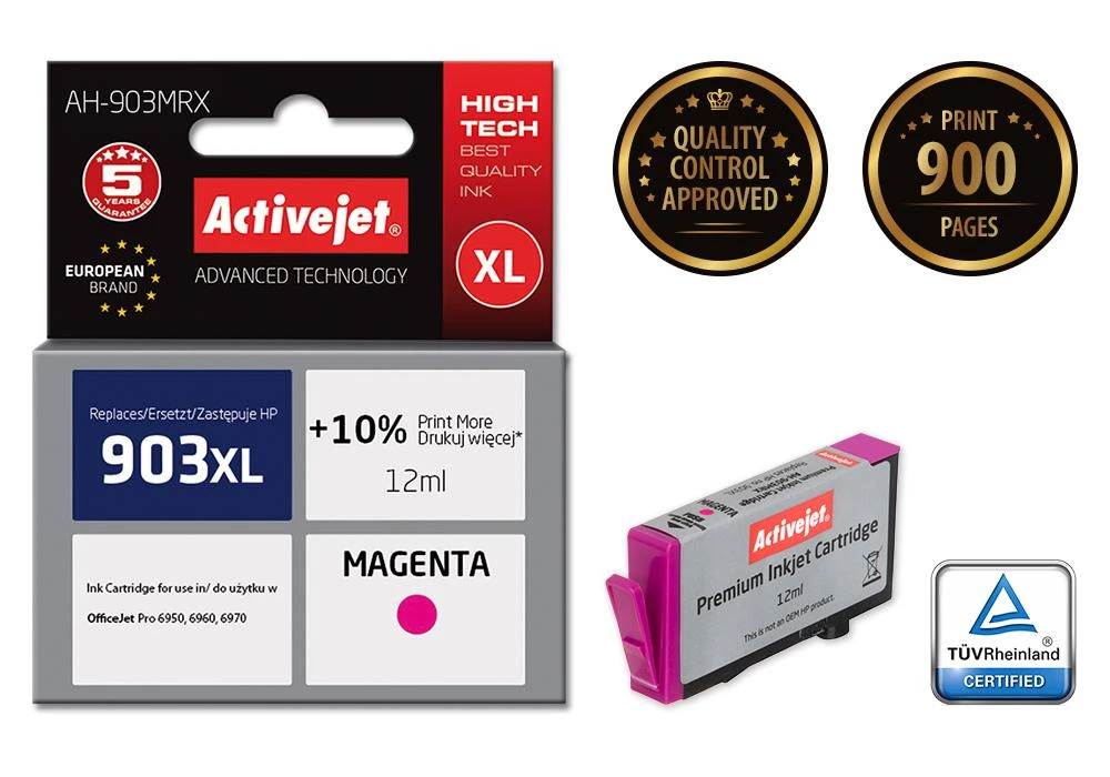 Spausdintuvo Rašalo Kasetė - Activejet AH-903MRX Raudonas 12 ml Premium