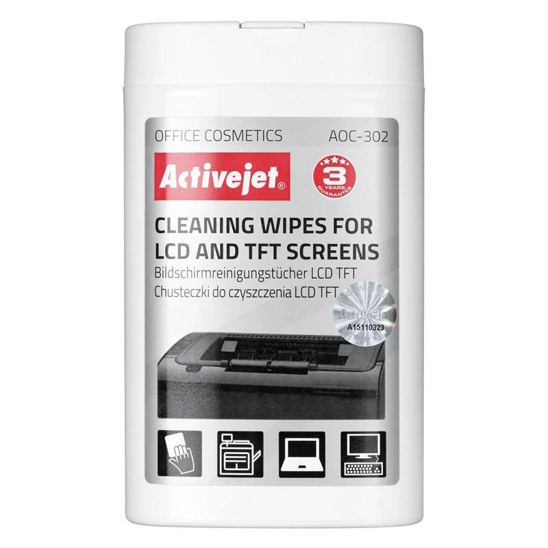 Valiklis Valymo Servetėlės - Activejet AOC-302 100 vnt. Baltos
