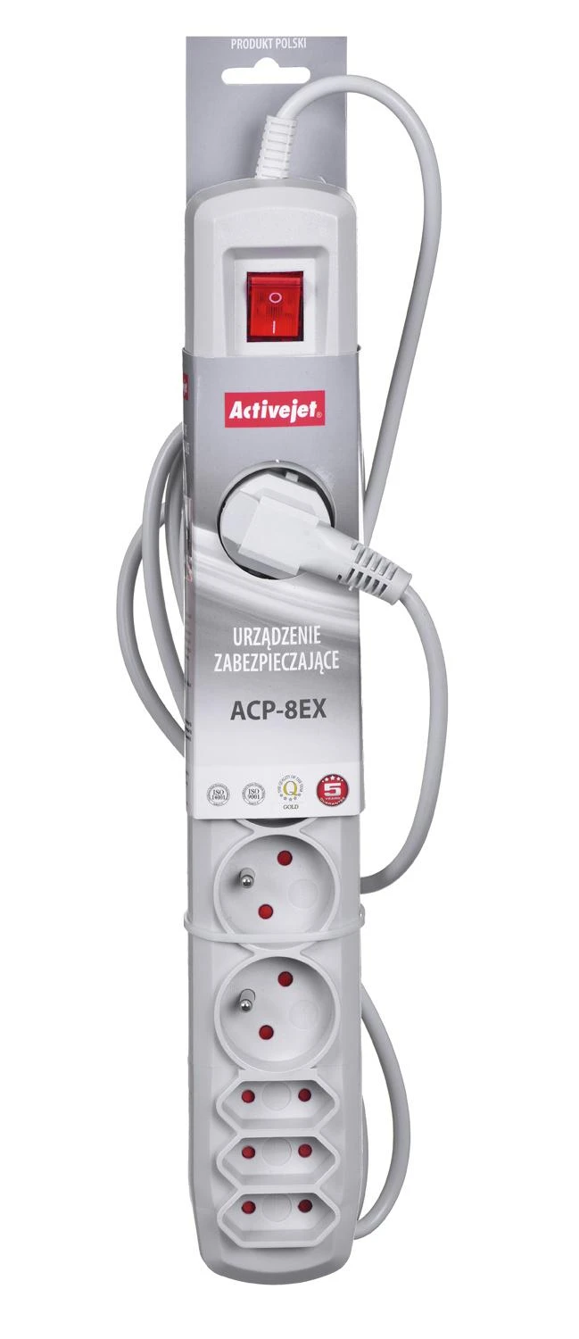 Ilgiklis - Activejet APN-8G/3M-GR 8 Lizdai, Pilka