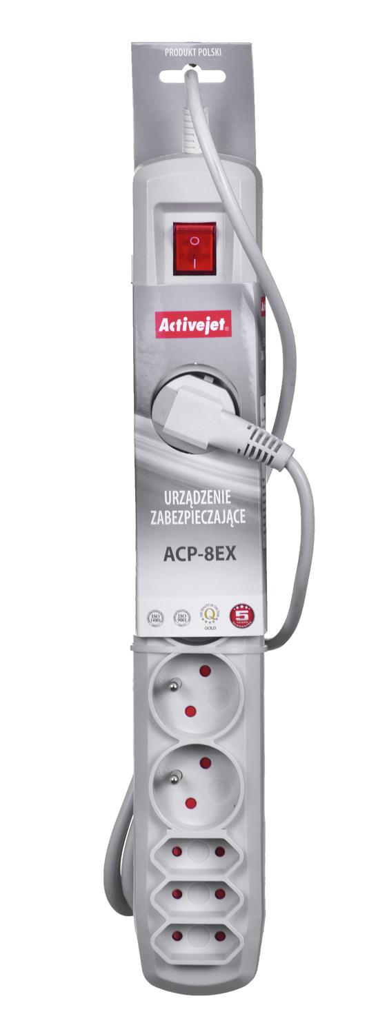 Ilgiklis - Activejet APN-8G/5M 8 AC Lizdai 5m Laidas Žalias