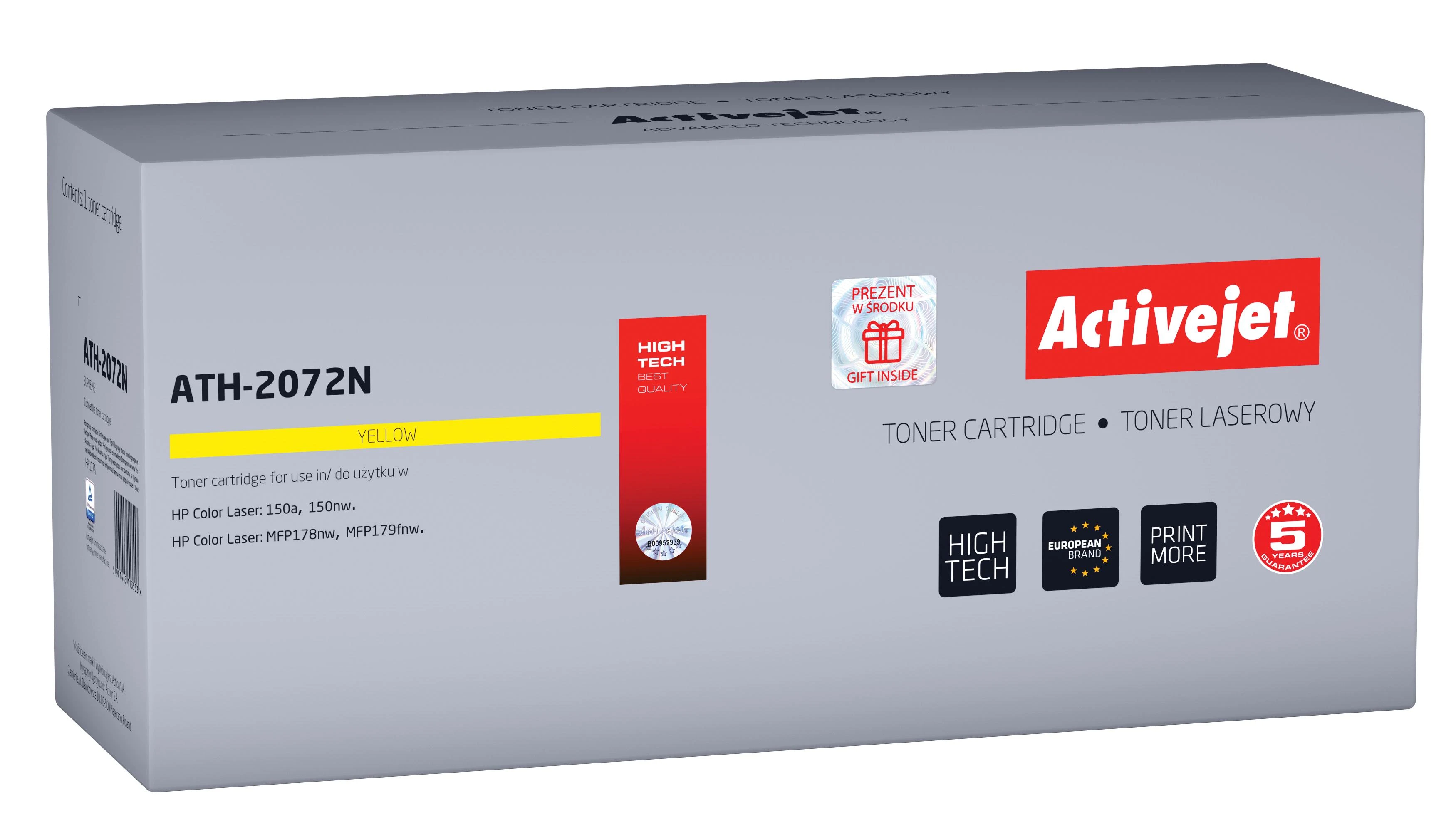 „Activejet ATH-2072N“ toneris (pakeičia HP 117A W2072A; 2072A Supreme; 700 puslapių; geltonas)