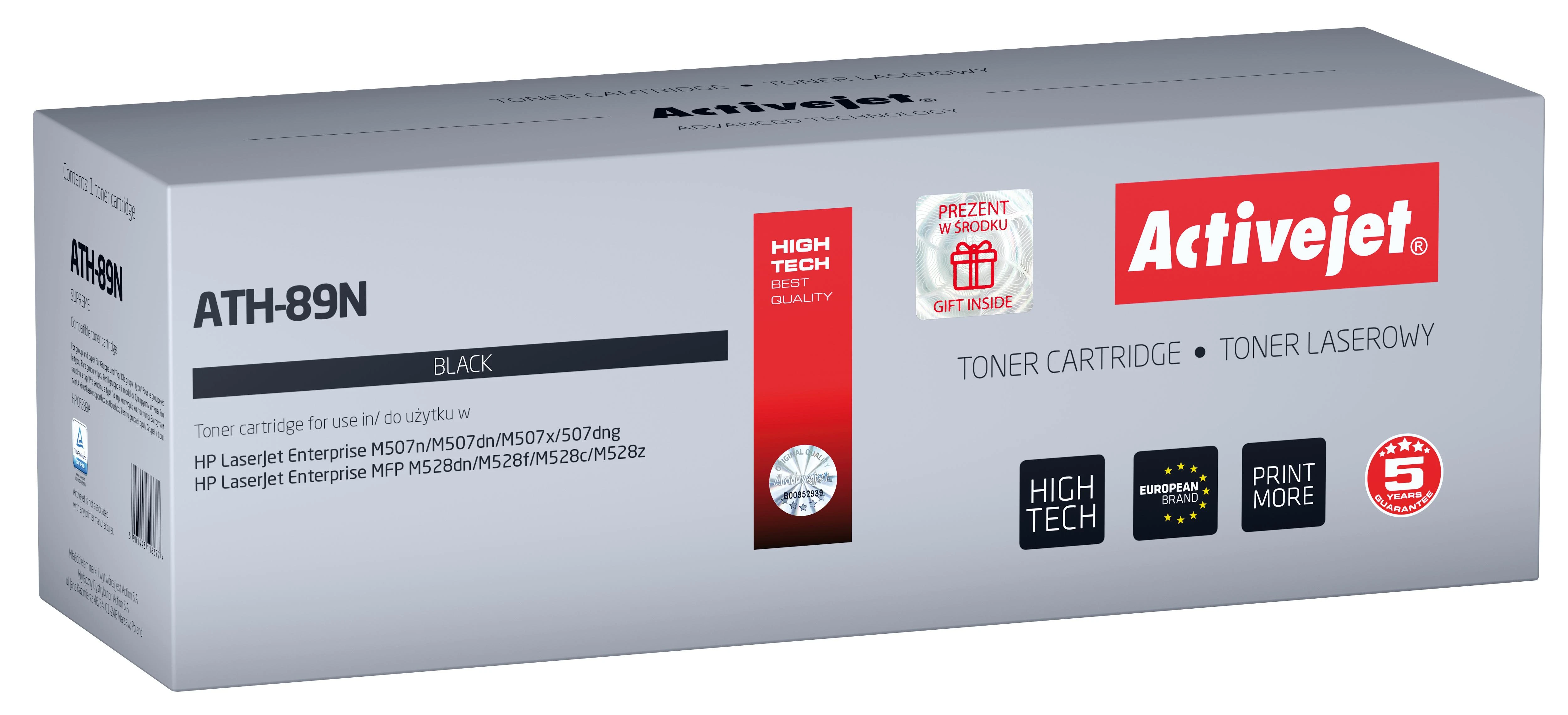 Tonerio Kasetė - Activejet ATH-89N 5000 puslapių juoda su mikroschema