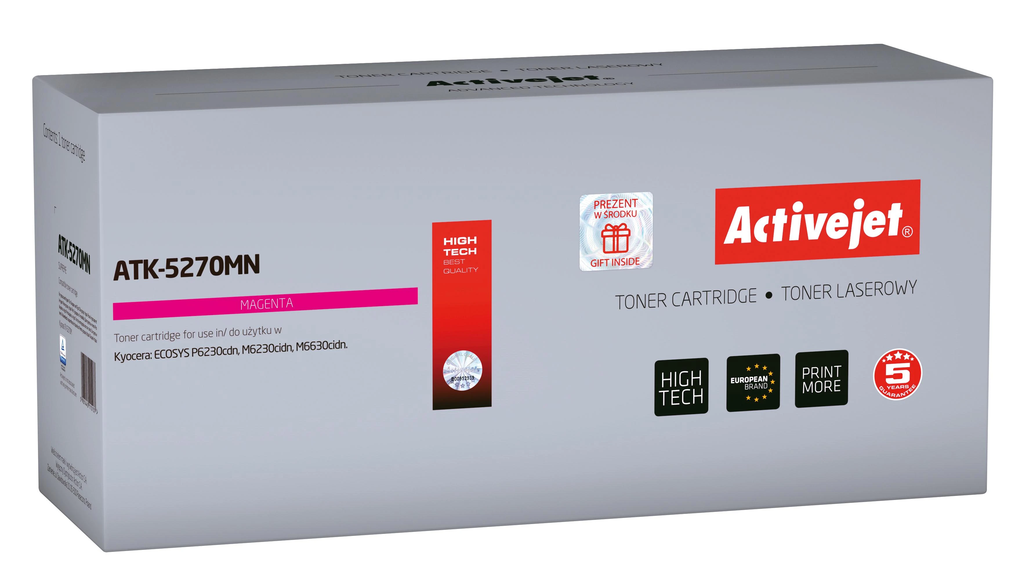 Tonerio Kasetė - Activejet ATK-5270MN, Raudona, 6000 Puslapių