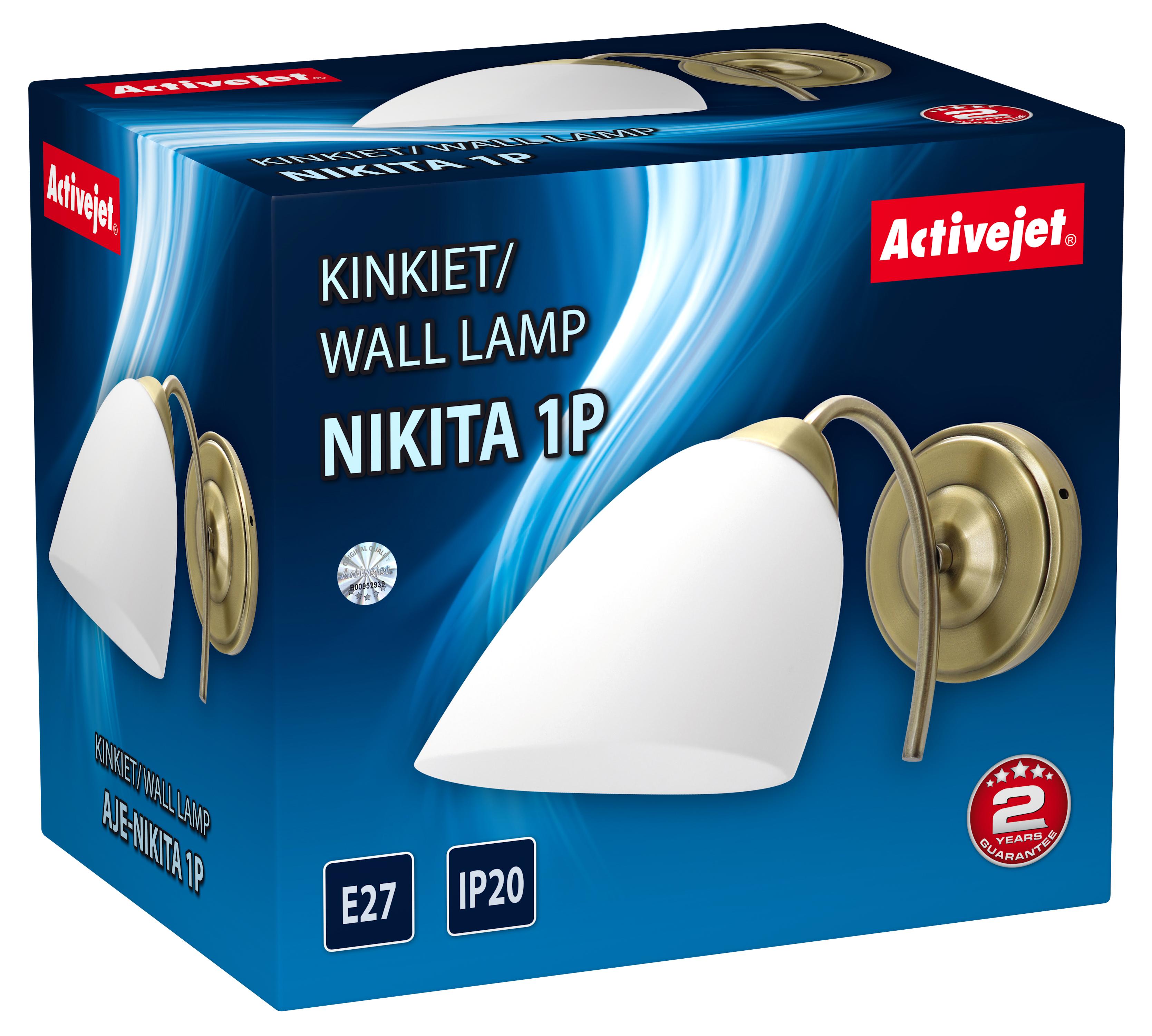 Sieninis šviestuvas Klasikinis viensienis šviestuvas Activejet NIKITA Patyna E27 svetainei