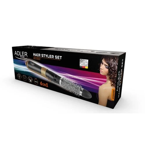 Adler | Plaukų formuotojas | AD 2022 | Temperatūra (maks.) 80 °C | Šildymo lygių skaičius 3 | 1200 W | Juodas