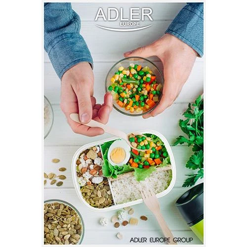 Adler | Pietų dėžutė | AD 4474 | Talpa 1,1 L | Baltas/ pilkas | Medžiaga Plastikas