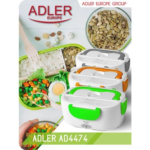 Adler | Pietų dėžutė | AD 4474 | Talpa 1,1 L | Baltas/ pilkas | Medžiaga Plastikas