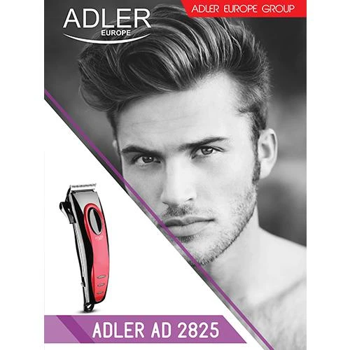 Adler | Plaukų kirpimo mašinėlė | 2825 m. AD | Virvelinis | Raudona