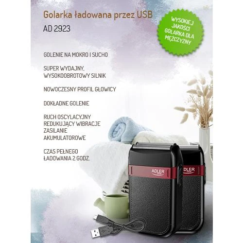 Adler AD 2923 barzdaskutė su USB laidu