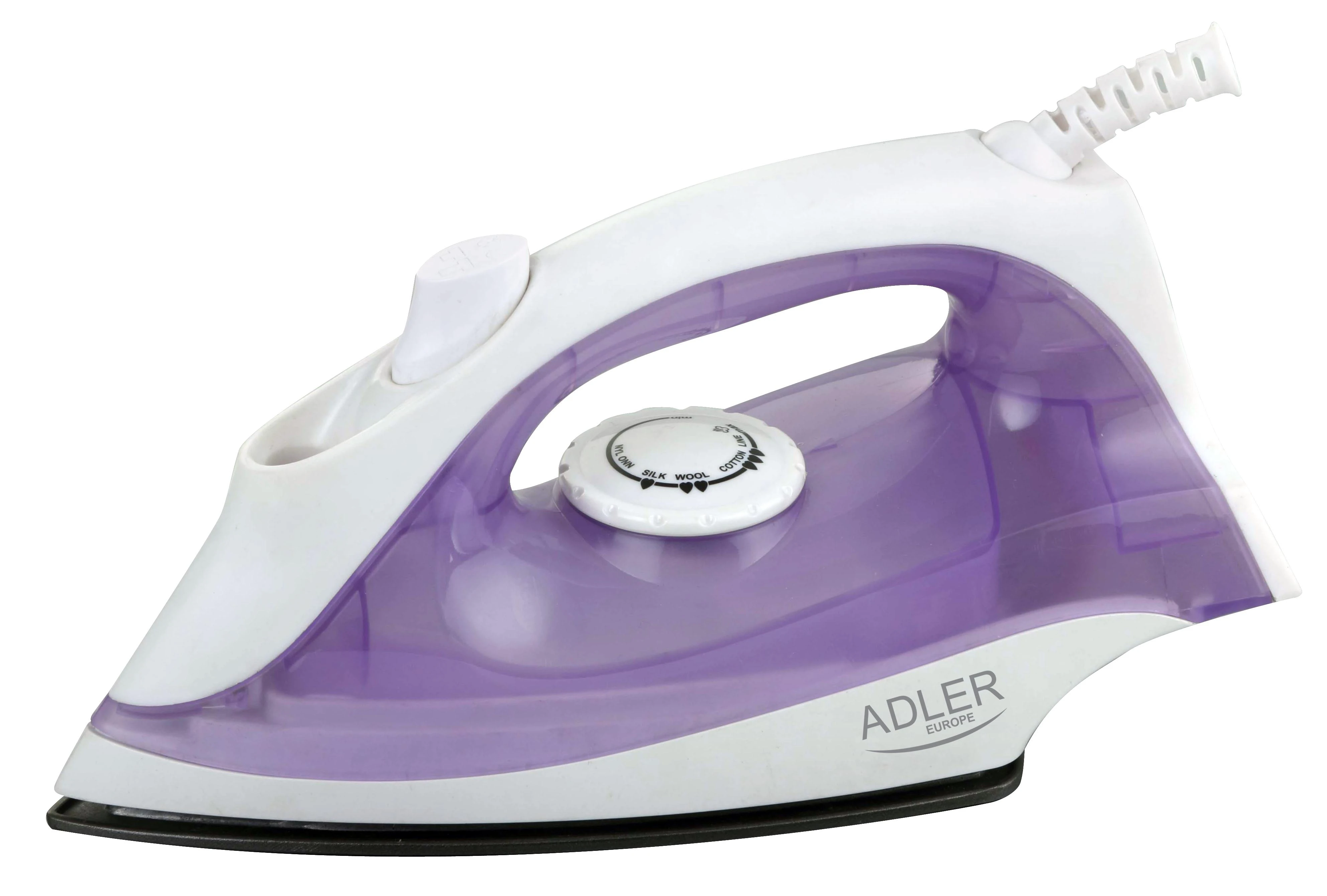 Lygintuvas | Adler | AD 5019 | With cord | 1600 W | Vanduo tank capacity 100 ml | Continuous steam 10 g/min | Violet/Baltas