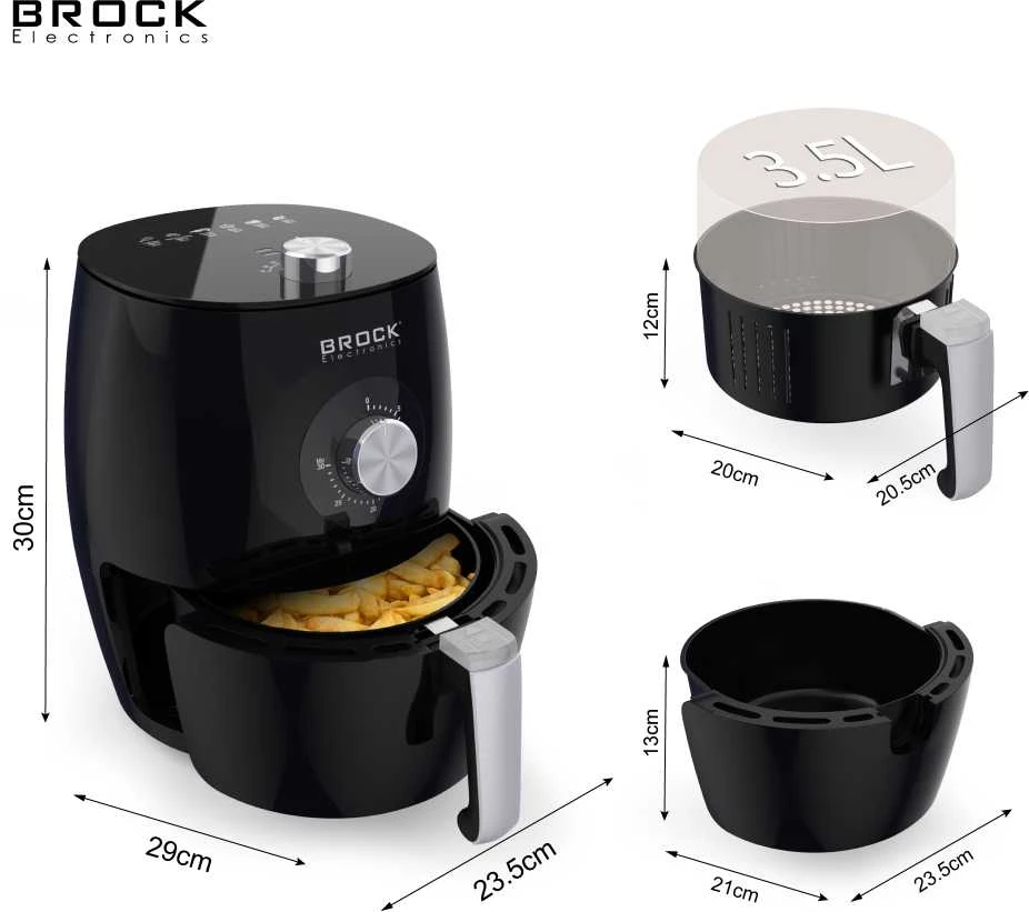 Brock karšto oro gruzdintuvė 3.5l 1300-1500w