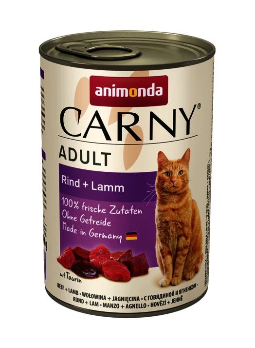 Animoda Animonda Carny adult 400g suaugusių kačių konservai su jautiena ir ėriena