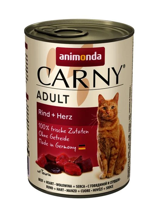 Animoda Drėgnas Kačių Maistas - ANIMONDA Carny Suaugusiems Jautiena Ir Širdelėmis 400g